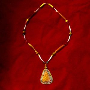Fossilized Coral Pendant Necklace